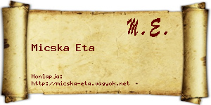 Micska Eta névjegykártya